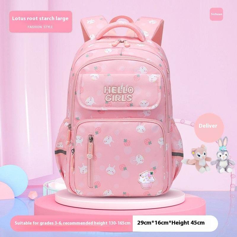 6-12-year-old Primary School Children Girls Backpack Large Capacity Schoolbag - Velora