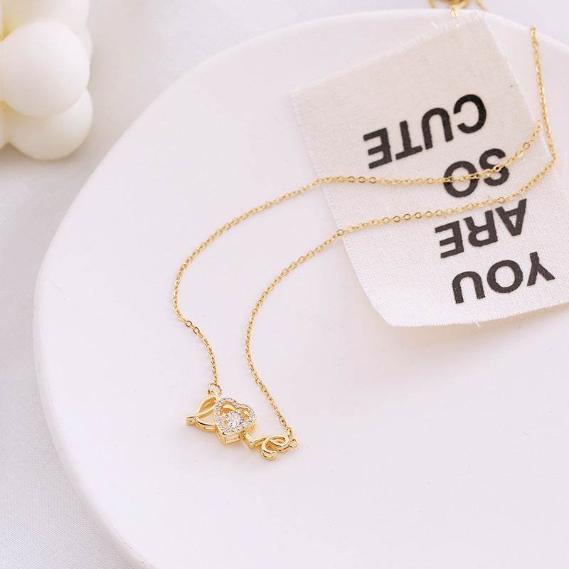 Valentines Day Gift New Titanium Steel Necklace Fashion New Love Smart Necklace Female Clavicle Chain Fashion Jewelry Woman - Velora