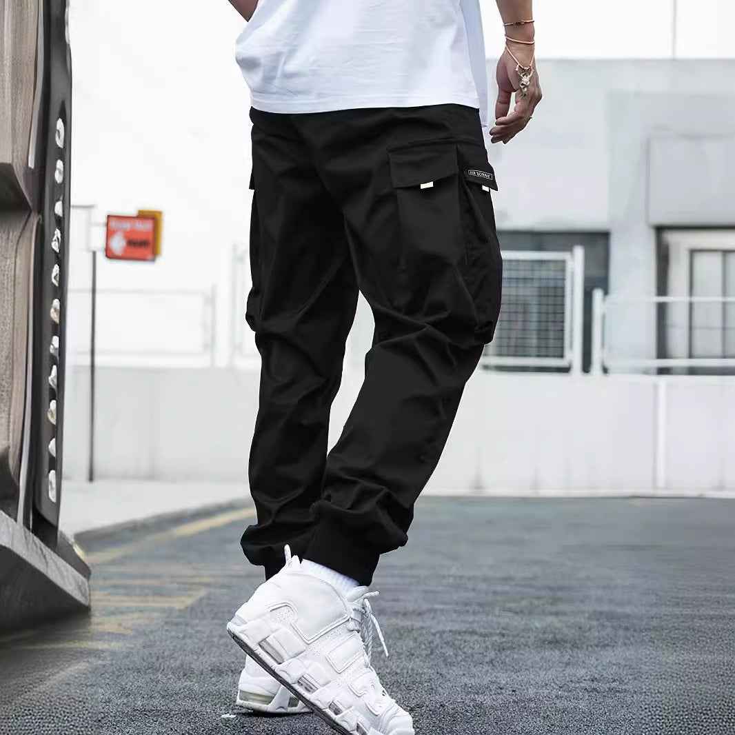 Multi-pocket Cargo Pants Men's Casual Hip-Hop Drawstring Trousers Outdoor Streetwear Sports Pant - Velora