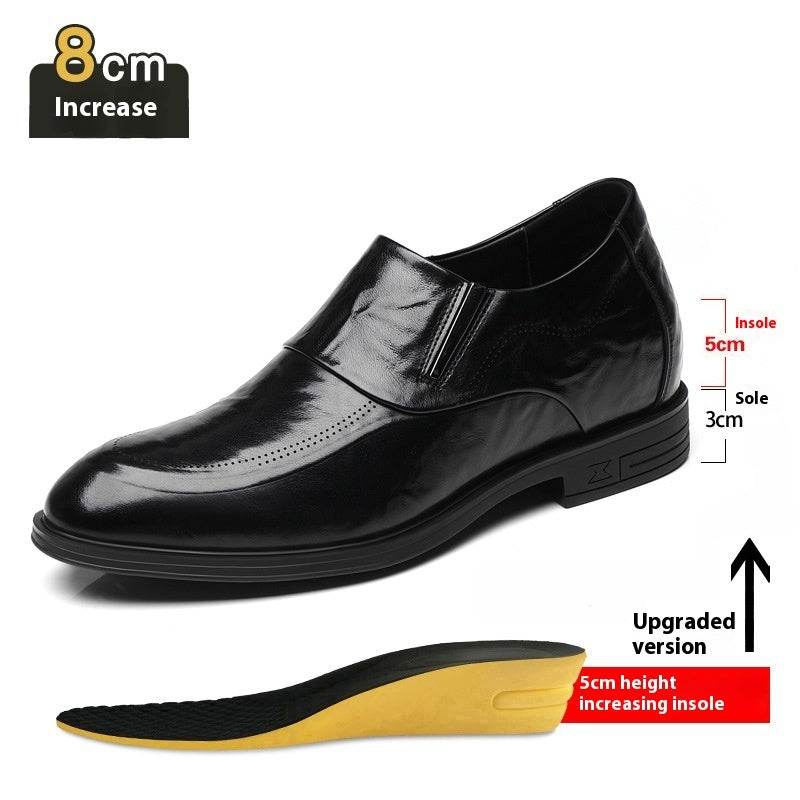 Men's Leather Business Inner Height Increasing Leather Shoes - Velora