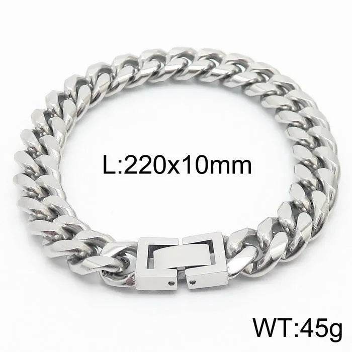 Cuban Link Chain Trimming Chain Jewelry Buckle Titanium Steel Bracelet - Velora