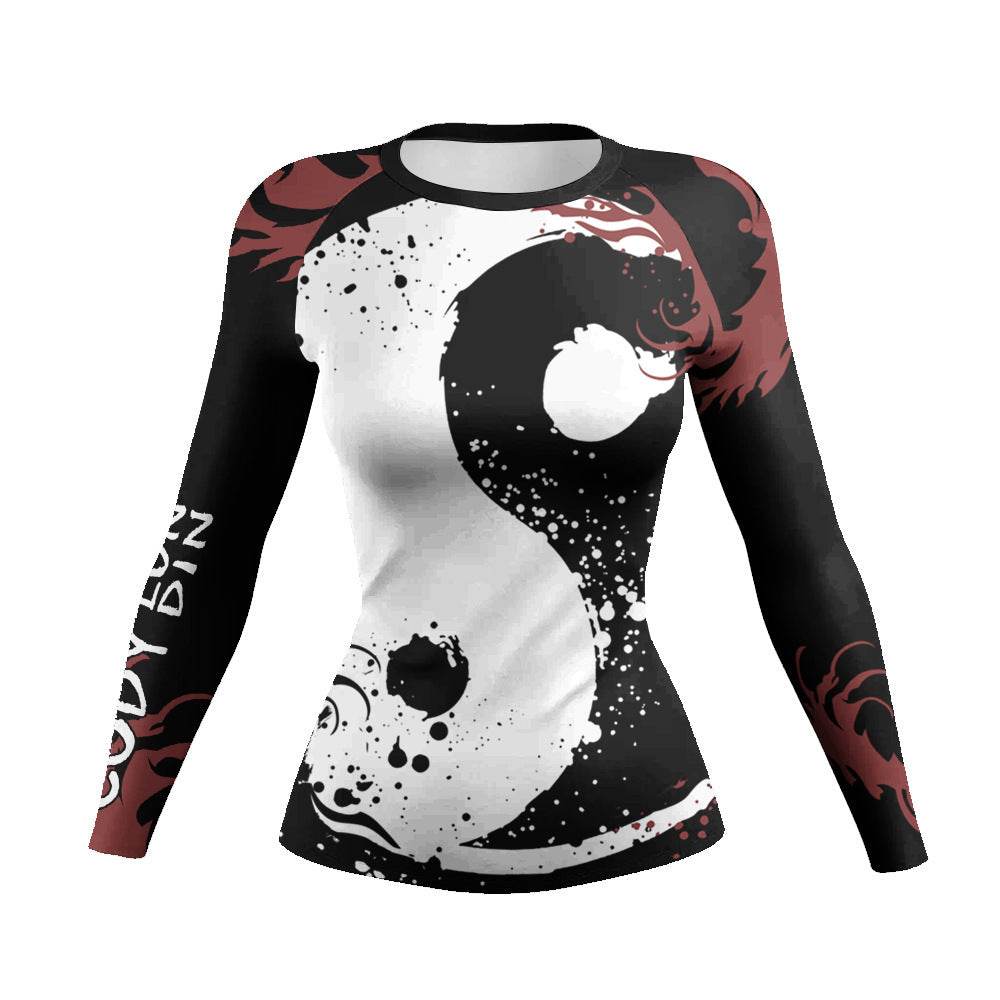 Printed Slim Fit Long Sleeve Workout Tops for Women - Velora