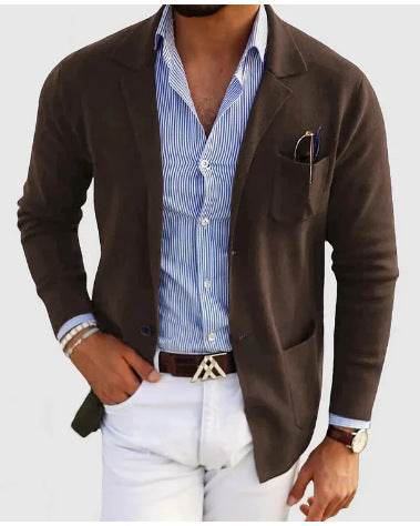 Men's Spring Leisure Printed Double Button Suit Jacket - Velora