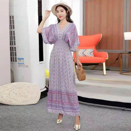 Thai Style Dress With Women's Summer Print - Velora