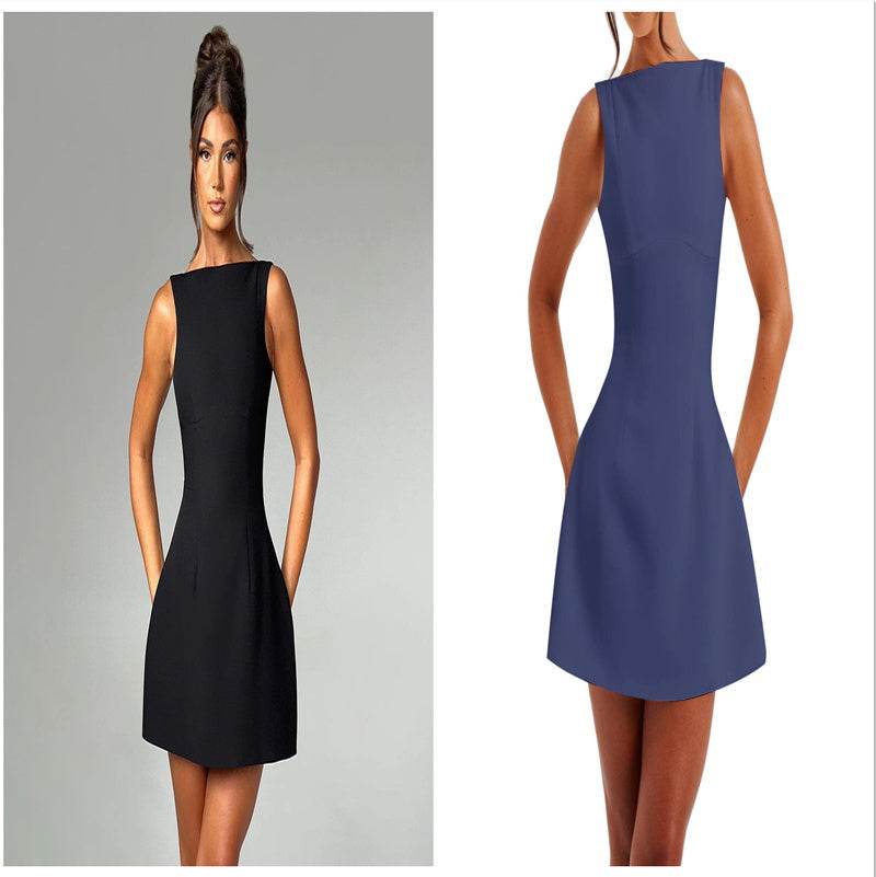 Sexy Slim-fitting Backless Dress Summer Sleeveless Short Dresses - Velora