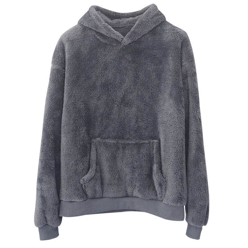 Double-sided Velvet Hooded Sweater Men's Plush Sweatshirt With Pockets - Velora