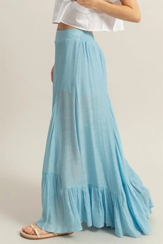 HYFVE High-Waist Ruffle Flared Wide Leg Pants - Velora