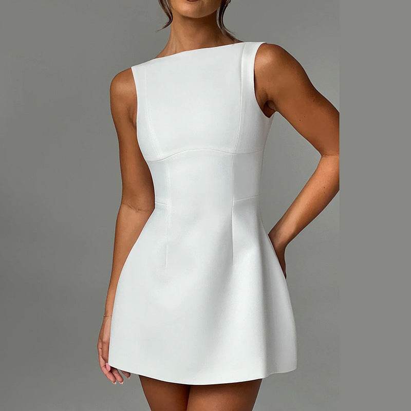 Sexy Slim-fitting Backless Dress Summer Sleeveless Short Dresses - Velora