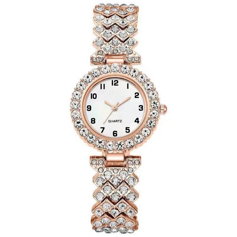 Fashion Jewelry 2pcs Luxury Fashion Women Watch Set Silver Strap Ladies Quartz Wristwatch Alloy Bracelet For Ladies Jewelry Set Clock Gift - Velora