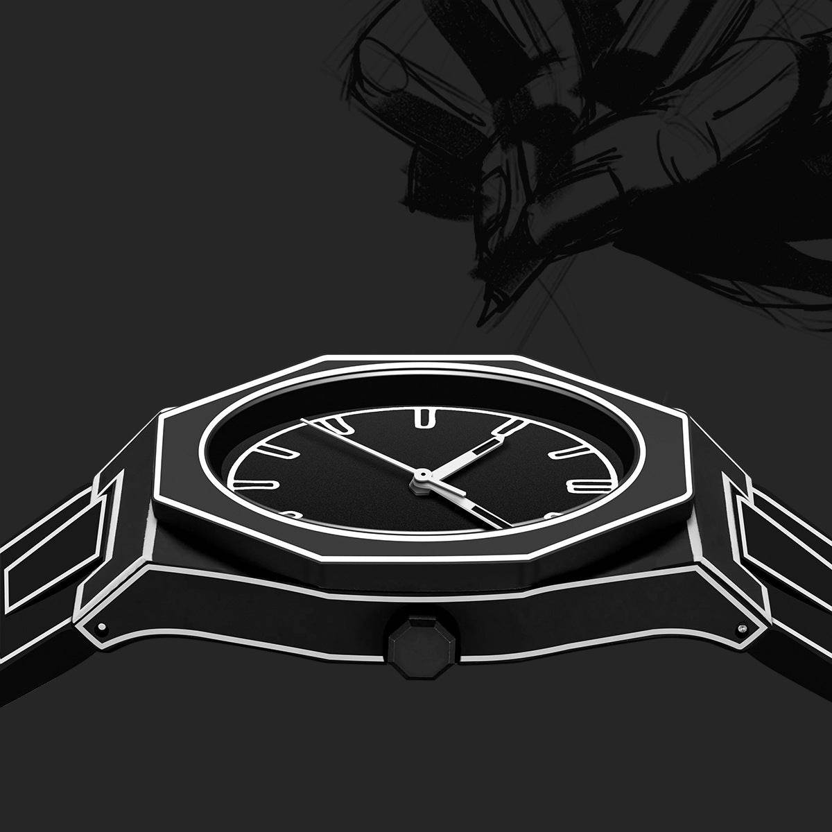 Men's Quartz Silicone Dial Waterproof Watch - Velora