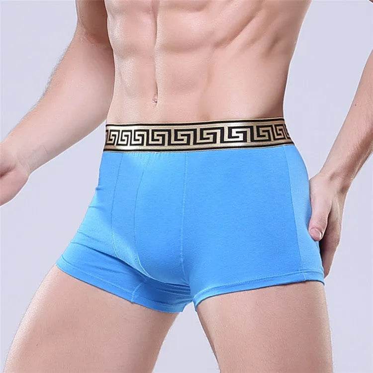 Men's Cotton Boxer Briefs Casual Solid Color Mid Waist underwear - Velora