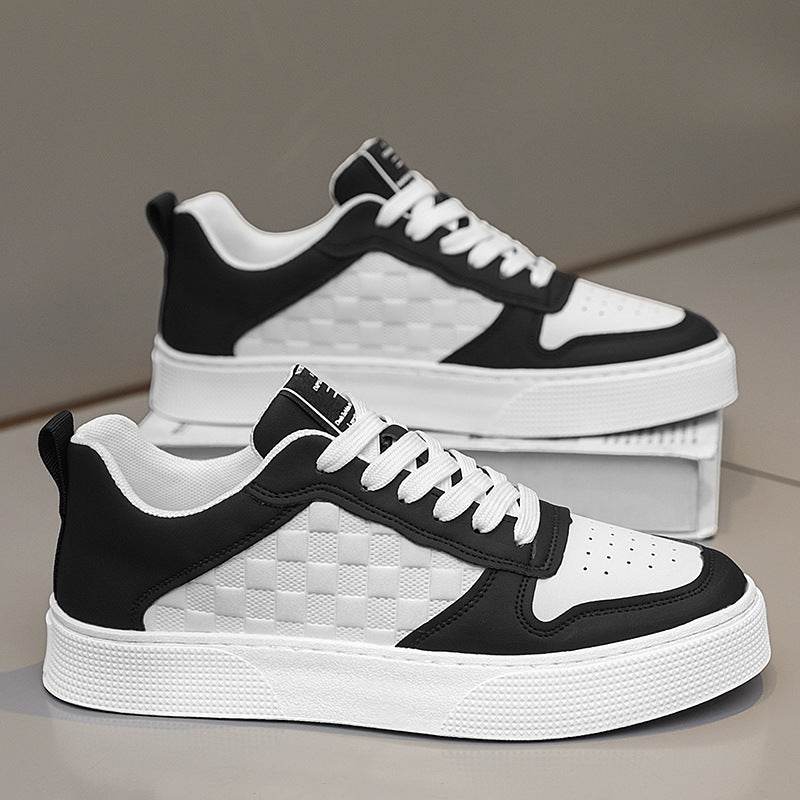 Casual Lace-up Sneakers Men Fashion Breathable Plaid Flats Shoes - Velora