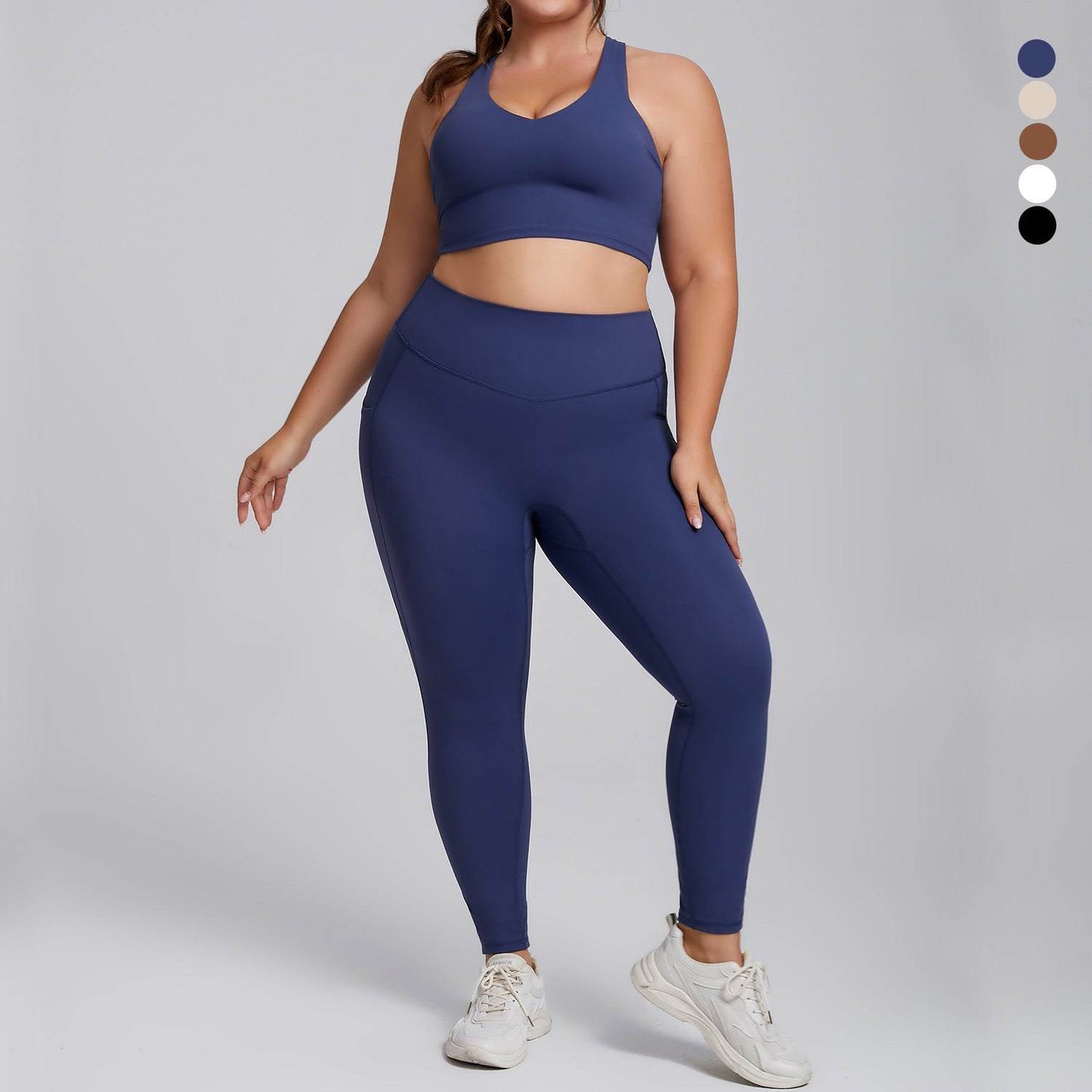 Plus Size Women Sports Workout Gym - Sleeveless Crop and Pant - Velora