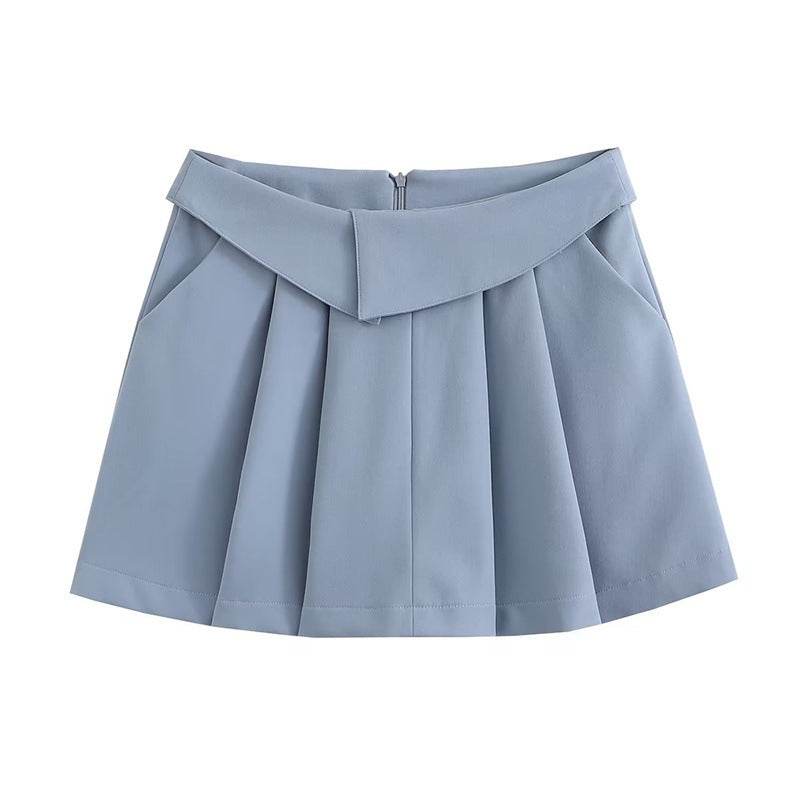European And American Style College Style High Waist Mini Pleated Skirt
