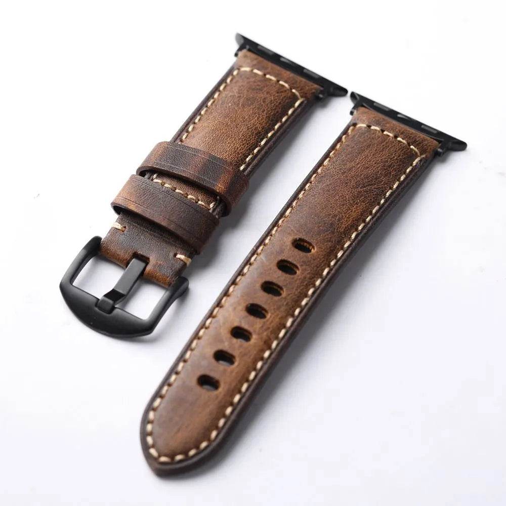 Pure Cowhide Strap Retro Style Watch Bracelet - Velora