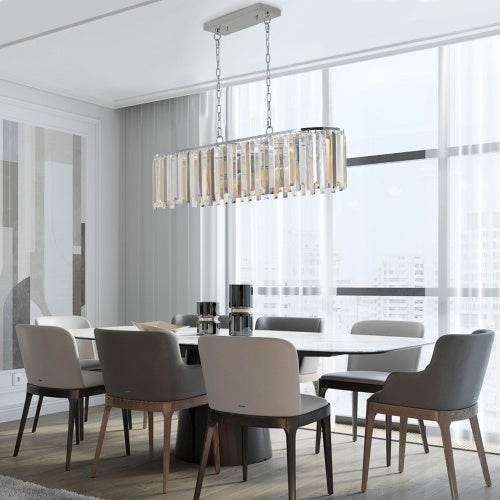 Modern Oval Crystal Chandelier Luxury Home Decor Fixtures- Bulb is not included - Velora