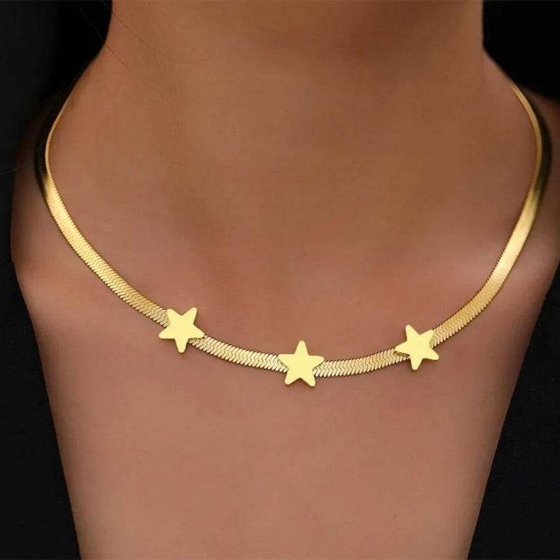 Ins Star Necklace Fashion Gold Stainless Steel Chain Necklace - Velora