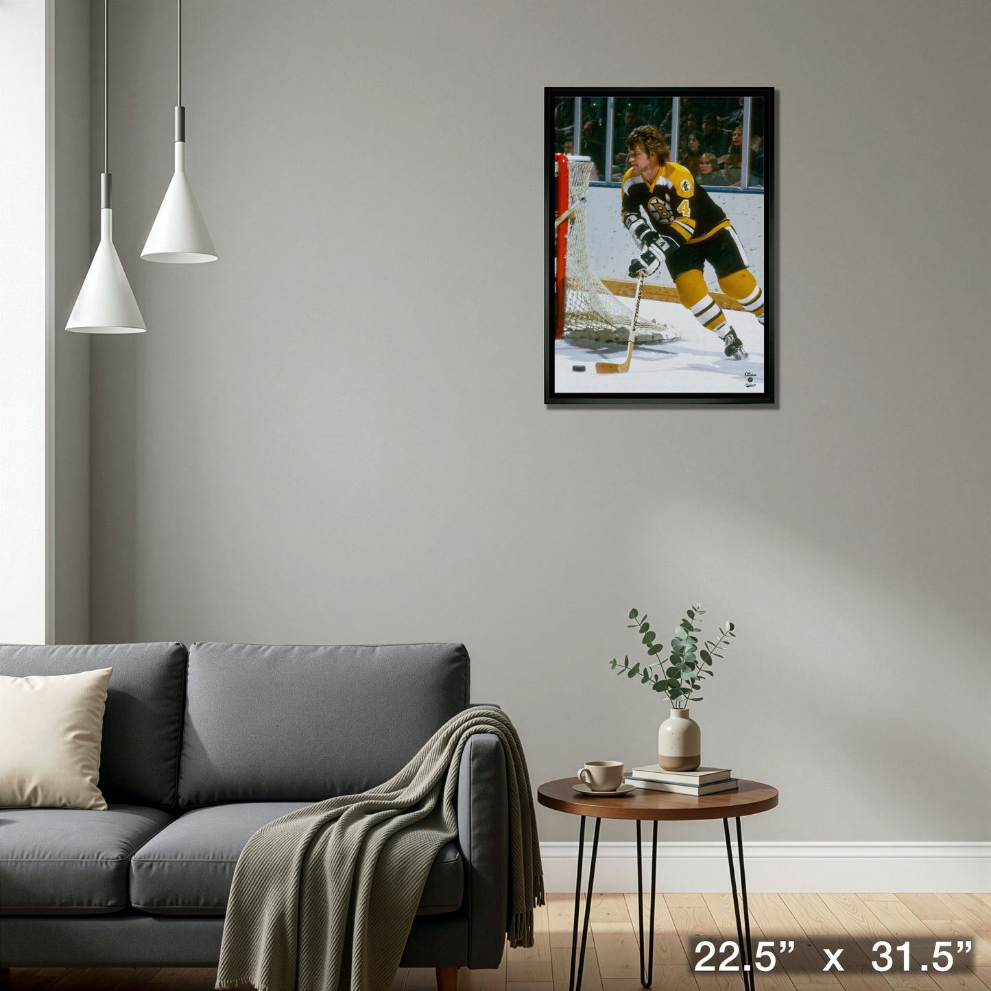 Bobby Orr 20x29 Framed Canvas Bruins Action-V