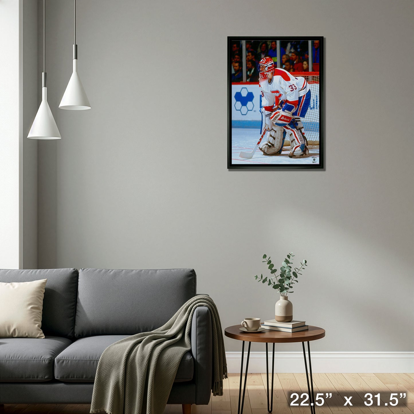 Patrick Roy 20x29 Framed Canvas Canadiens Action-V