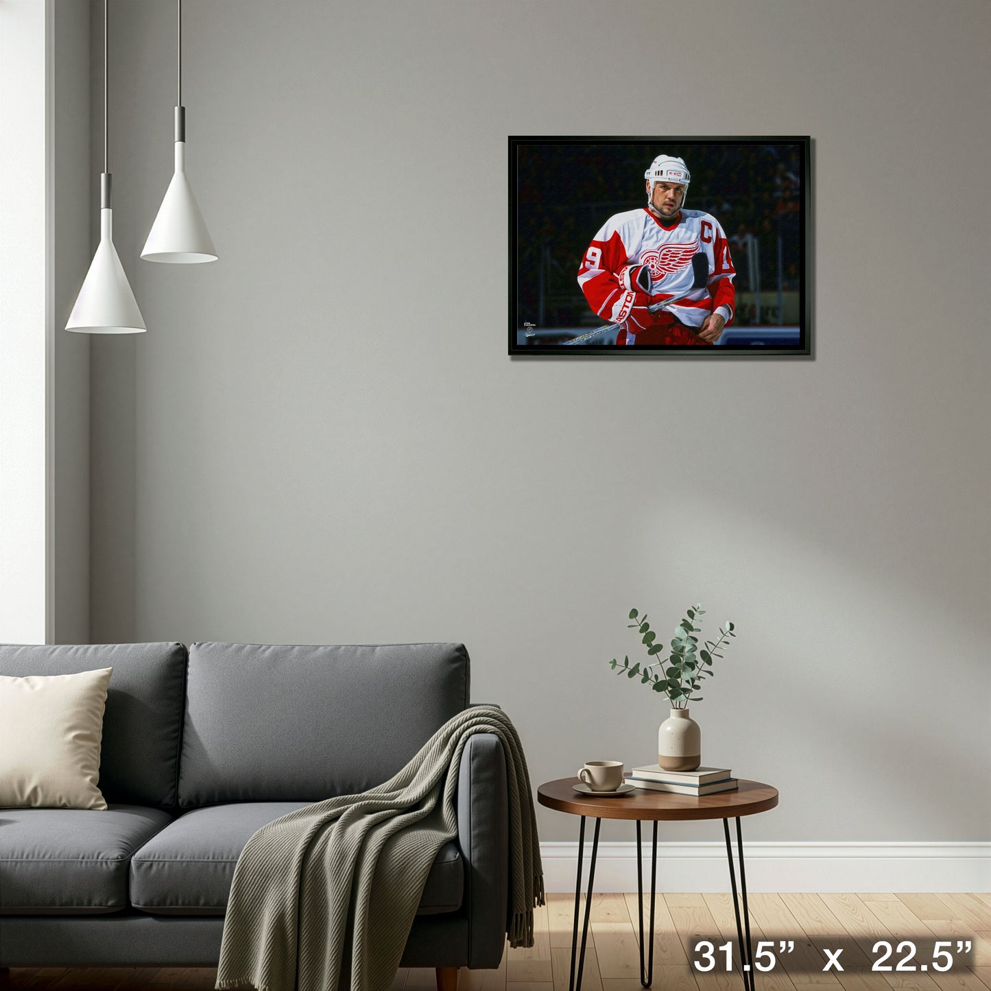Steve Yzerman 20x29 Framed Canvas Red Wings-H