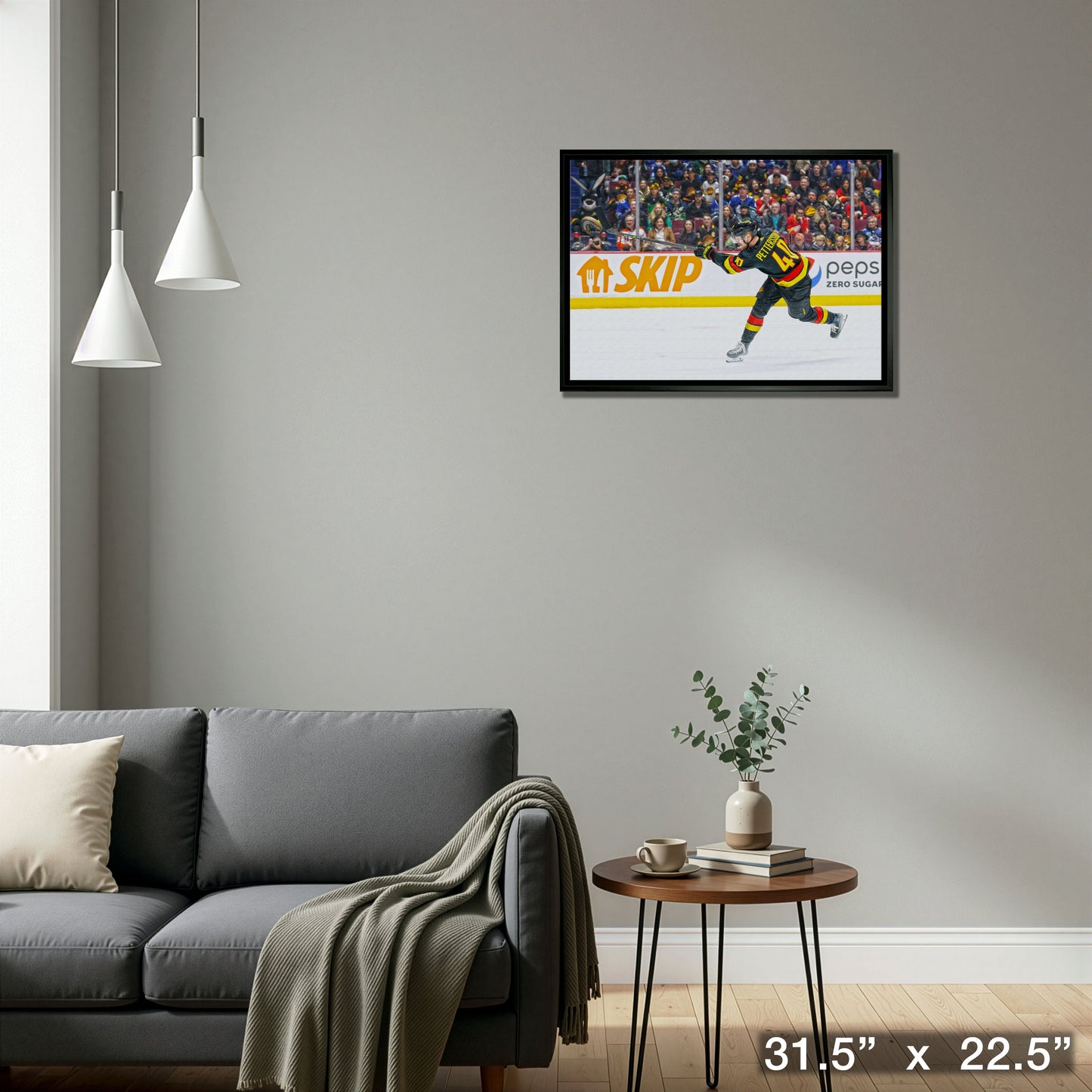 Elias Petterson 20x29 Framed Canvas Canucks Shooting-H