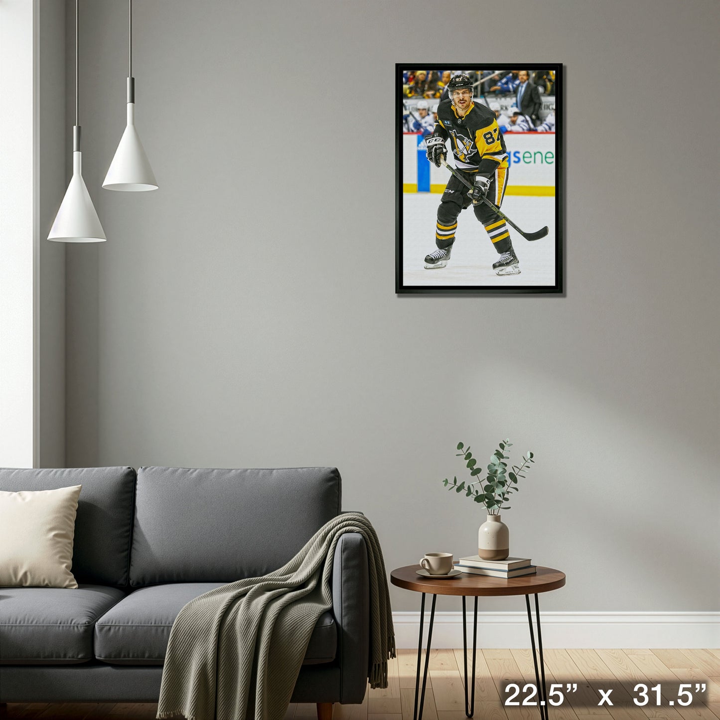 Sidney Crosby Framed 20x29 Canvas Penguins Action-V