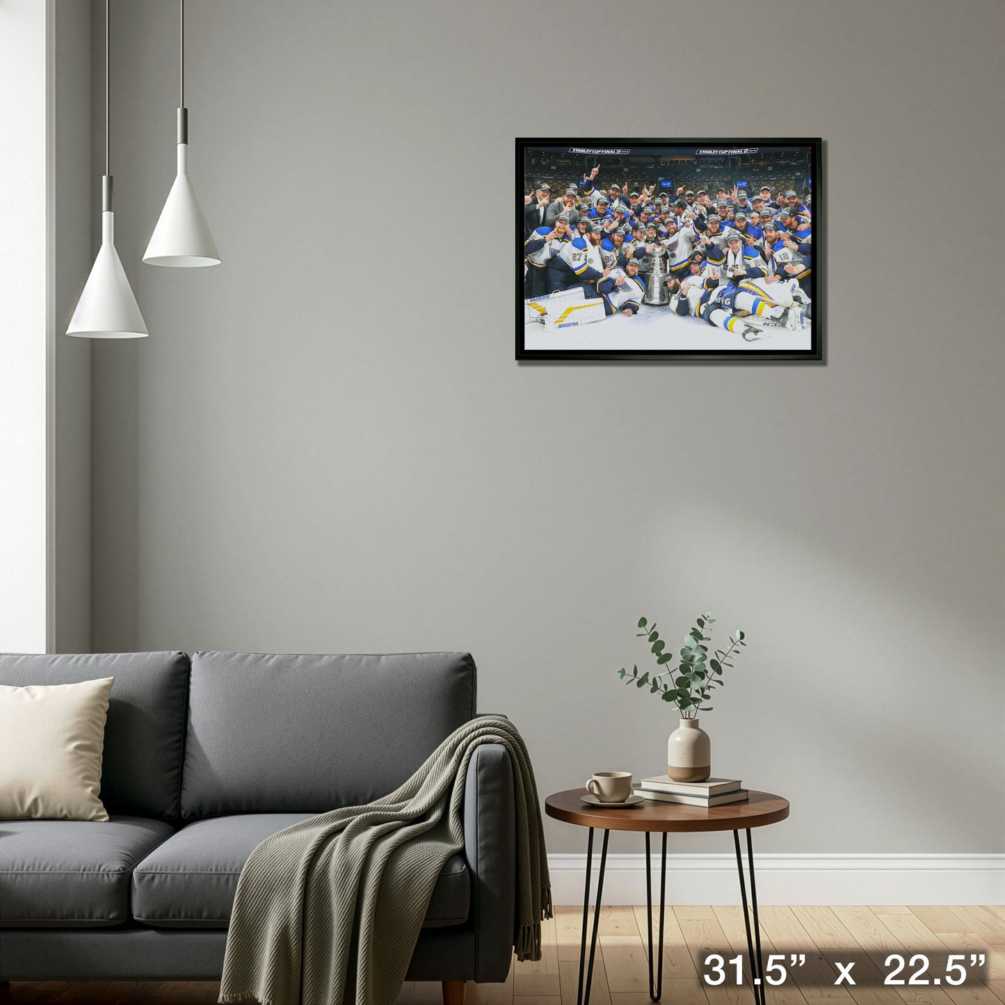 St. Louis Blues 20x29 Framed Canvas 2019 Stanley Cup