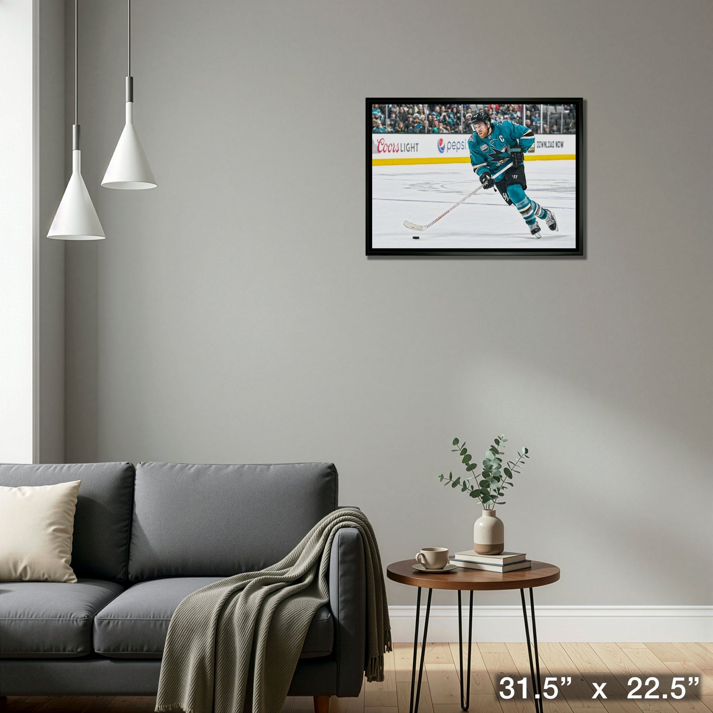 Joe Pavelski 20x29 Framed Canvas San Jose Sharks