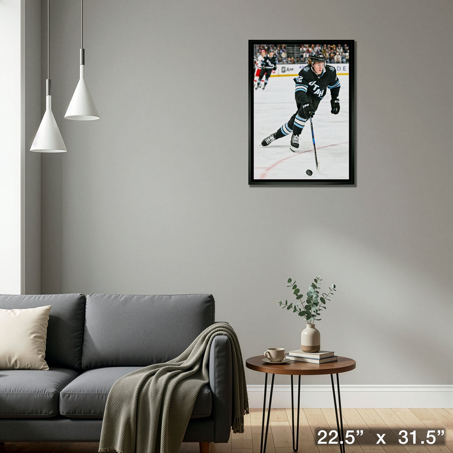 Logan Cooley 20x29 Framed Canvas Utah Mammoth