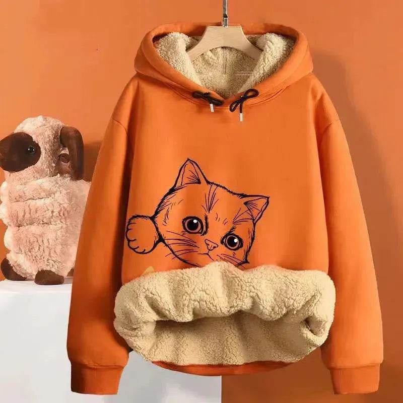 Unisex Fleece-lined Thick Hoodie Sweatshirt Pullover top - Velora