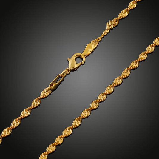 Copper Necklace 18K Gold Double Water Wave - Velora