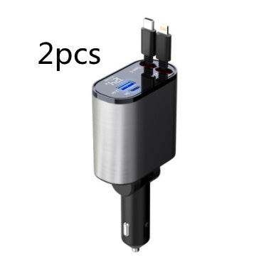 Metal Car Charger 100W Super Fast Charging Car Cigarette Lighter USB And TYPE-C Adapter - Velora