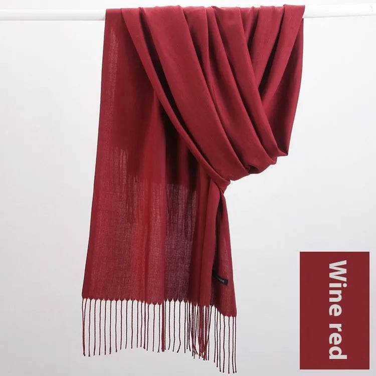 Pure Color Warm Keeping Scarf All-match Cashmere Shawl - Velora