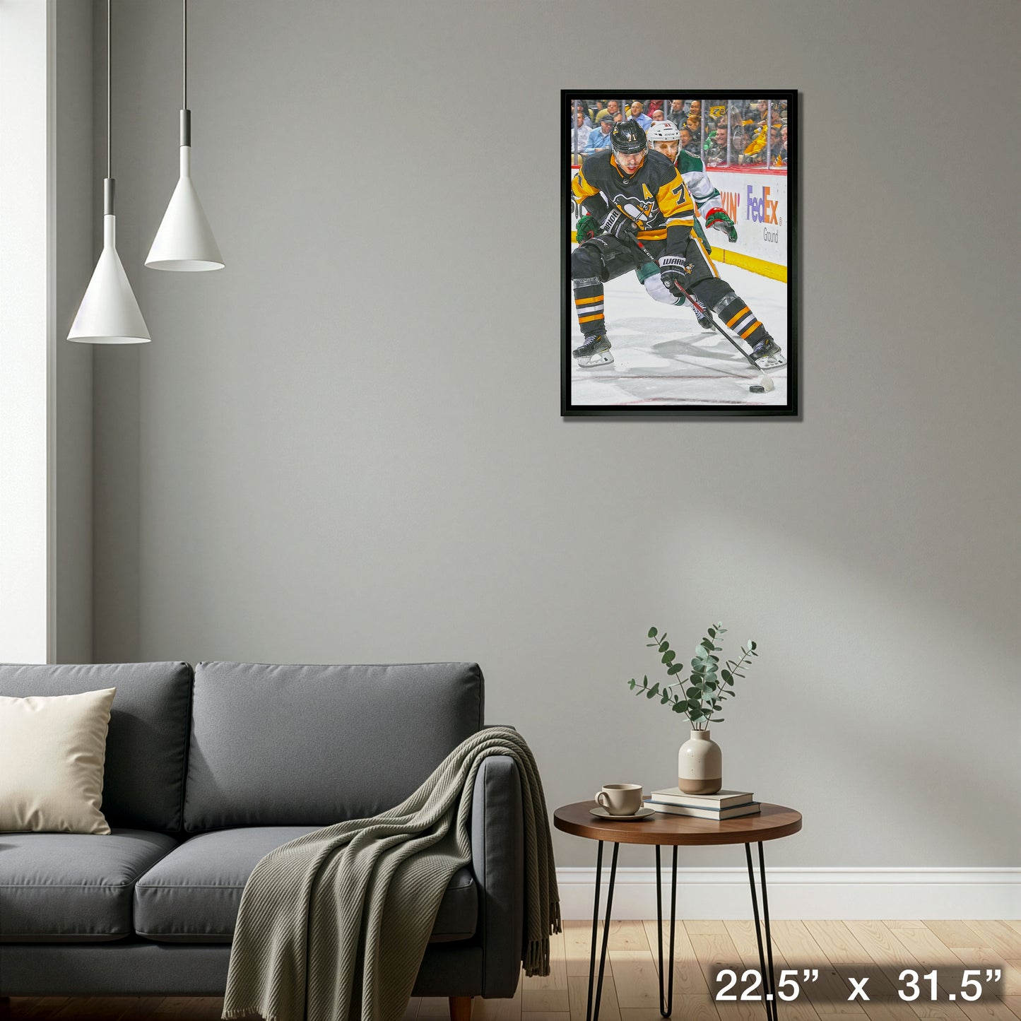 Evgeni Malkin Pittsburgh Penguins Framed 20x29 Skating with Puck Canvas