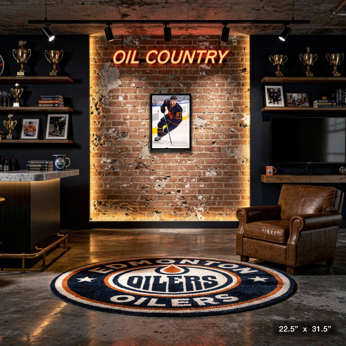 Connor McDavid Edmonton Oilers Framed 20x29 Skating with Puck Canvas