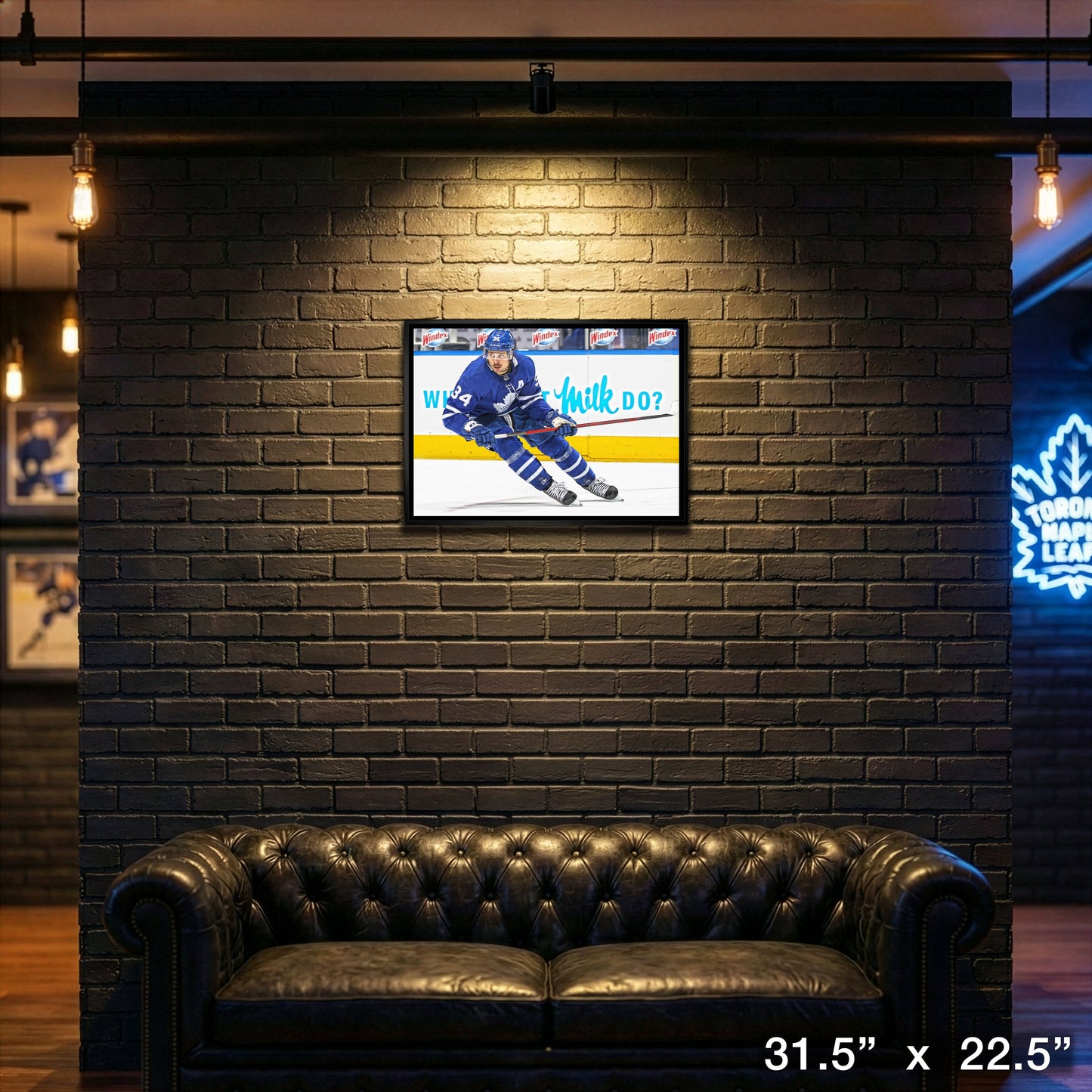 Auston Matthews Toronto Maple Leafs Framed 20x29 Skating Canvas