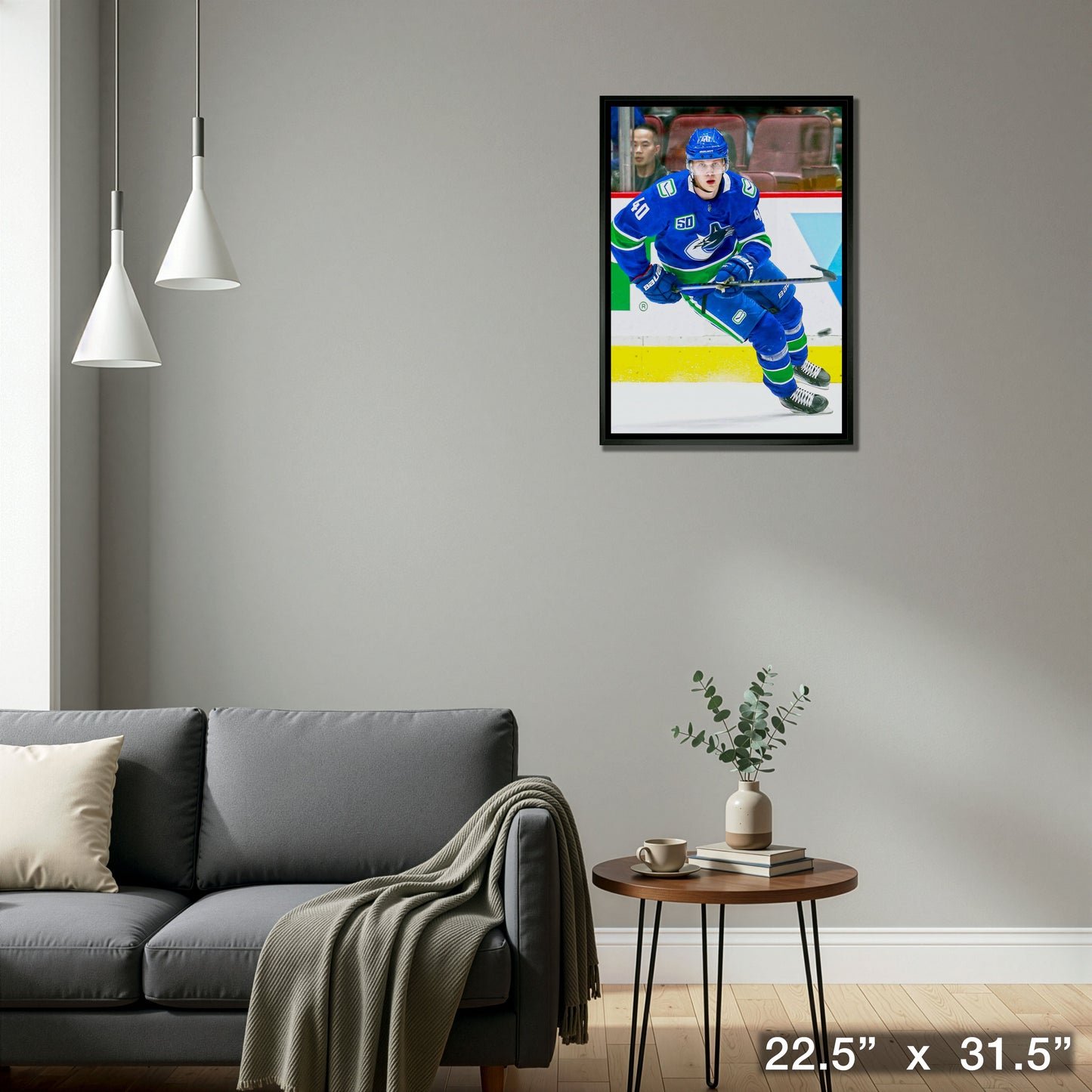Elias Pettersson Vancouver Canucks Framed 20x29 Skating Canvas