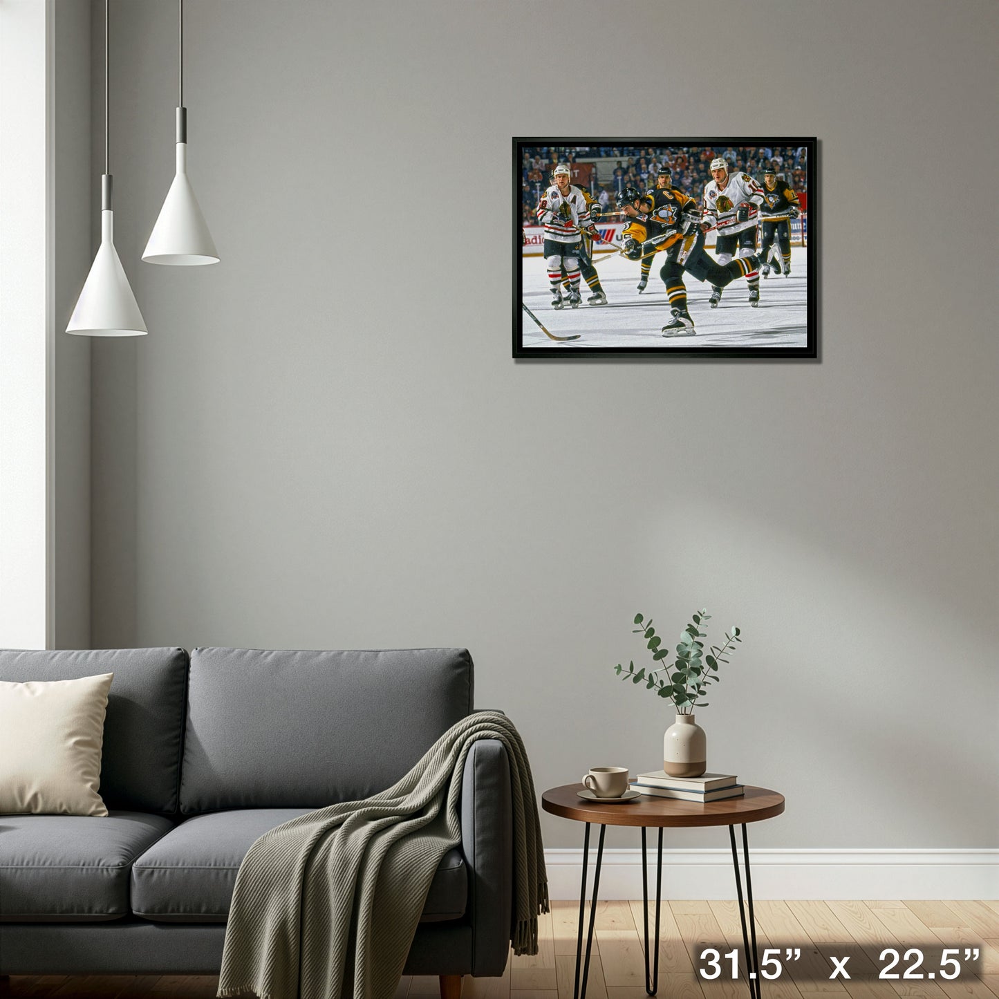 Mario Lemieux Pittsburgh Penguins Framed 20x29 Shooting Canvas
