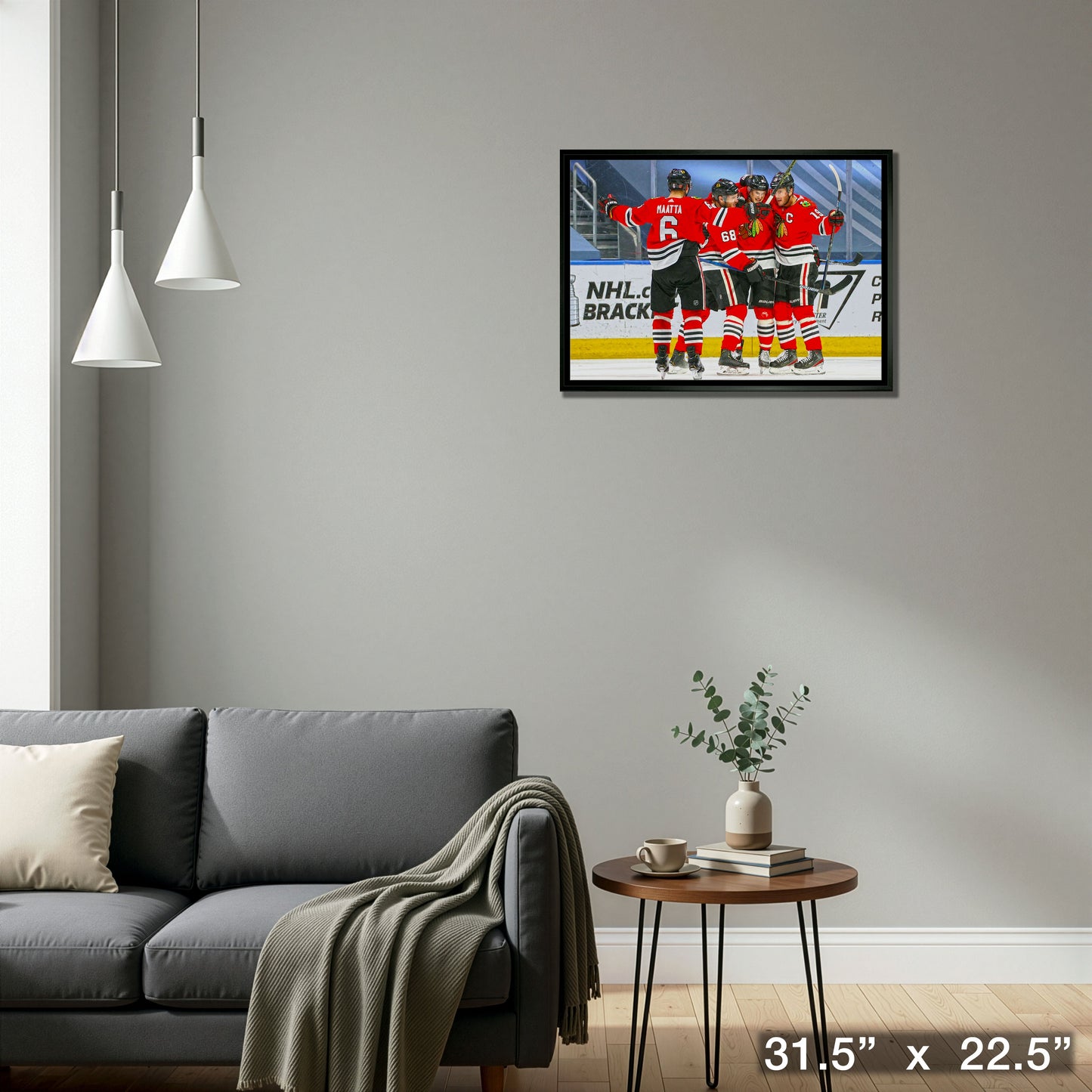Chicago Blackhawks Framed 20x29 Goal Celebration Canvas