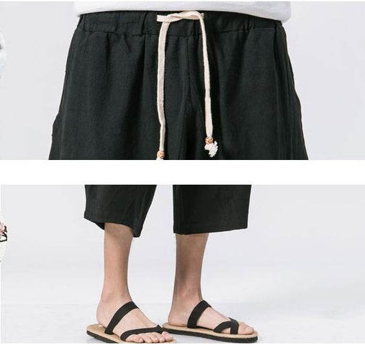 Chinese Style Cotton And Harem Pants - Velora