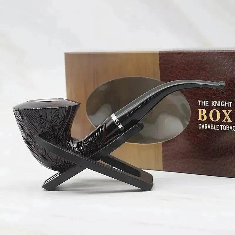 Carved Rice Ear Big Head Iron Pot Smoking Pipe - Velora