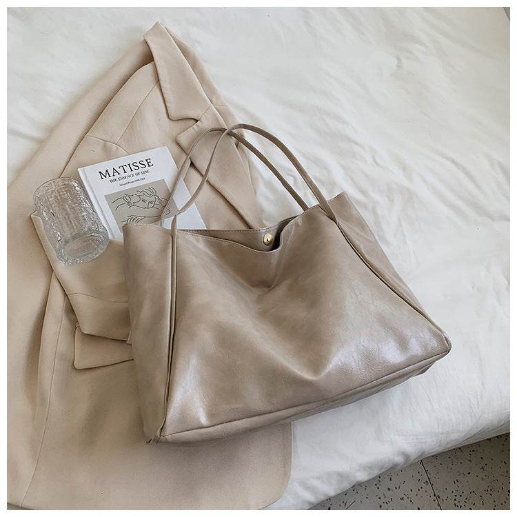 Fashion Handbag New Autumn And Winter Japanese And Korean Large Capacity Soft Leather Shoulder Bag Retro Casual Handbag - Velora