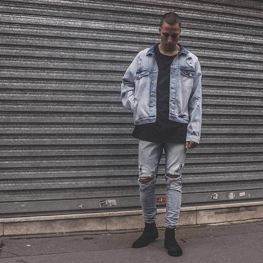 Loose Shoulder Batwing Sleeve Trendy Men's Coat - Velora