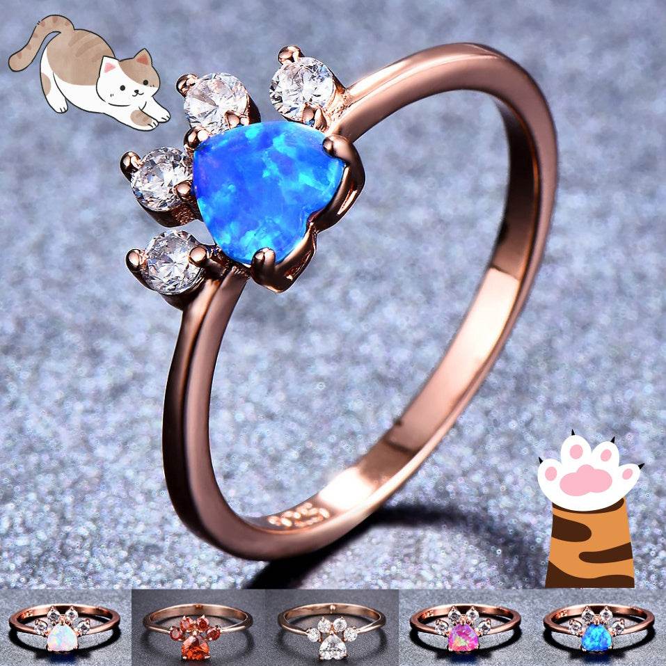 Cute Cat-claw-shaped Rings Fashion Personality Rhinestone Ring Women's Jewelry - Velora