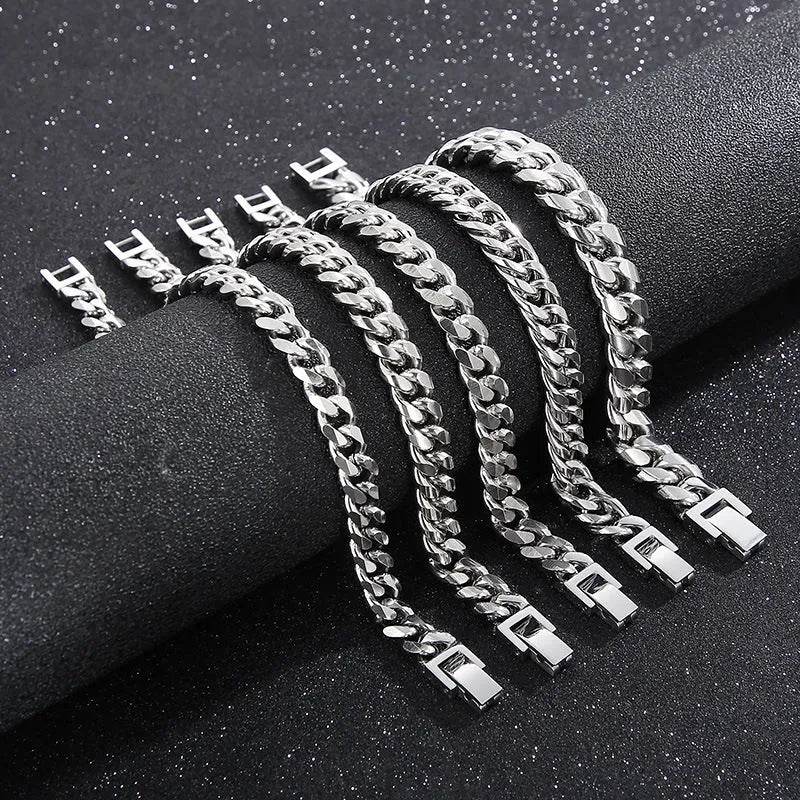 Cuban Link Chain Trimming Chain Jewelry Buckle Titanium Steel Bracelet - Velora