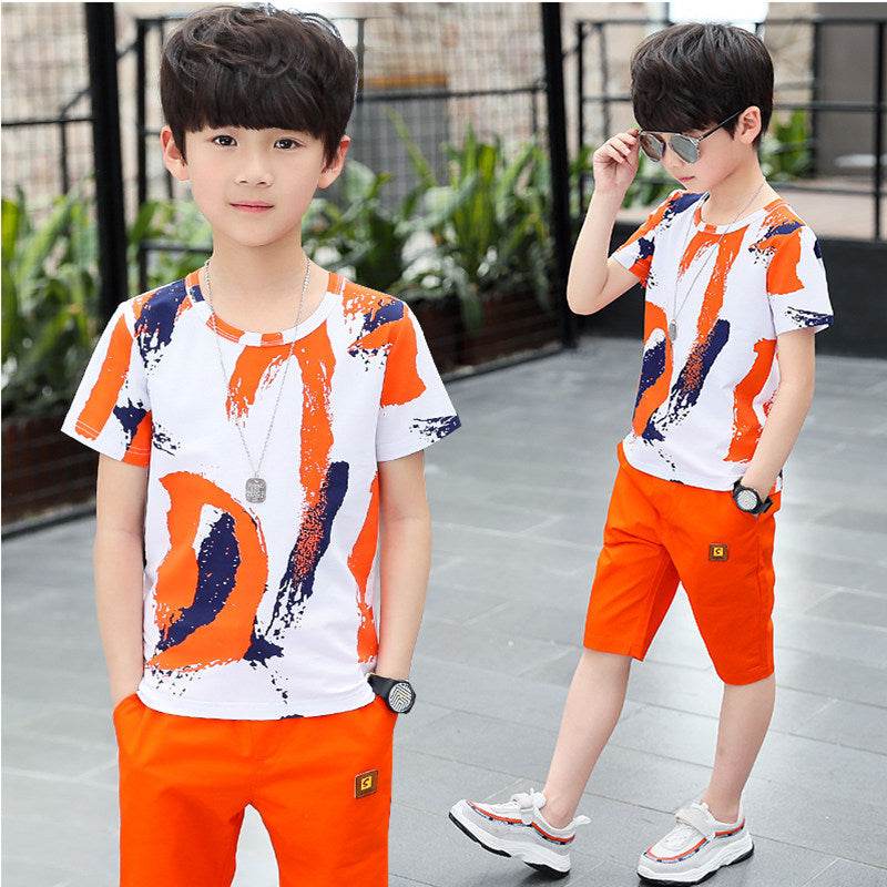 Middle-aged Children's Summer Sports Two-piece Children's Clothing - Velora