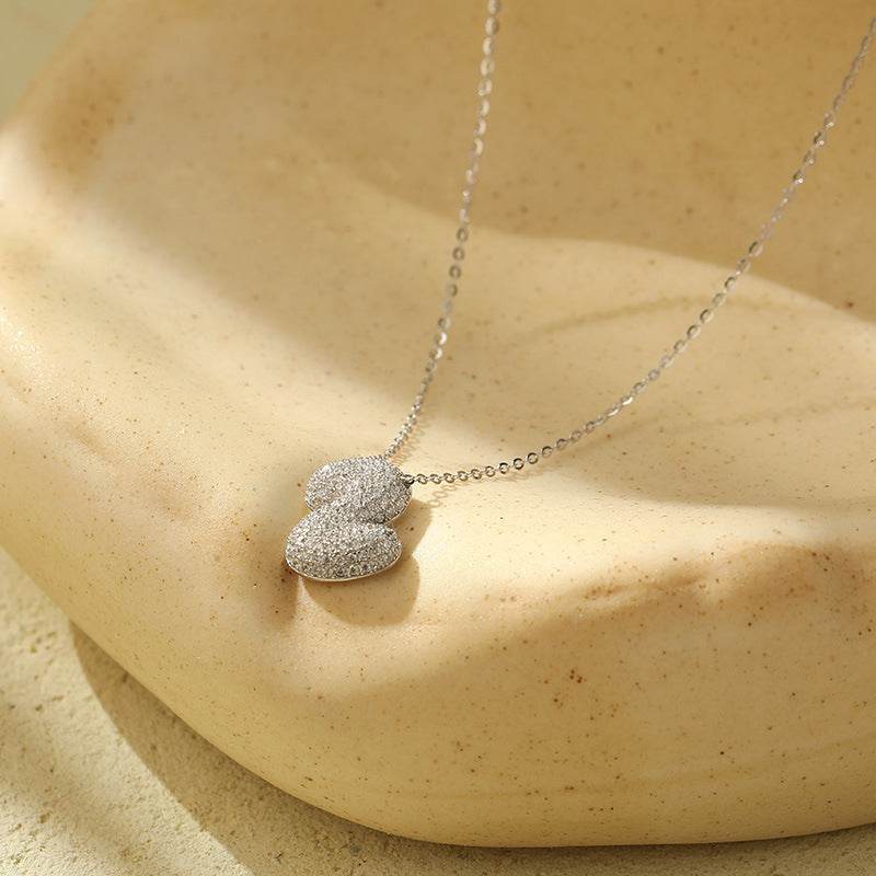 Silver 26 Letter Bubble Necklace For Women Full Diamond - Velora