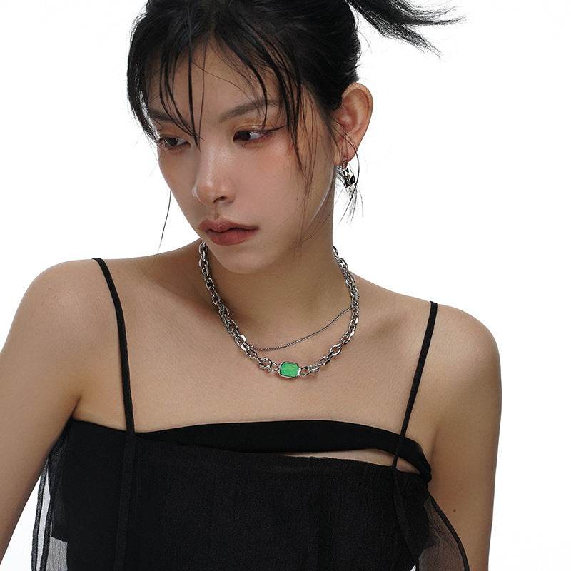 Light Luxury Original Switchable Gemstone Necklace Female Summer Light Luxury - Velora