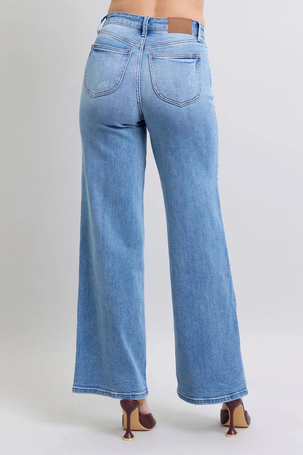Judy Blue Full Size Wide Leg Jeans with Pockets - Velora
