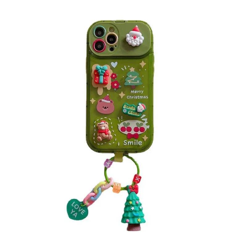 Christmas -Themed Silicone iphone Protective case with pendant girls - Velora